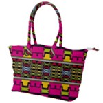 Pink yellow green shapes                                                     Canvas Shoulder Bag