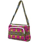 Pink yellow green shapes                                                     Front Pocket Crossbody Bag