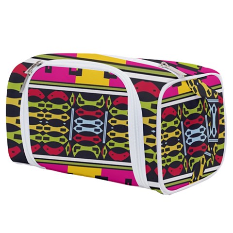 Pink yellow green shapes                                                    Toiletries Pouch from ArtsNow.com
