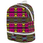 Pink yellow green shapes                                                   Zip Bottom Backpack