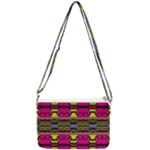 Pink yellow green shapes                                                   Double Gusset Crossbody Bag