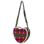 Pink yellow green shapes                                                   Heart Shoulder Bag