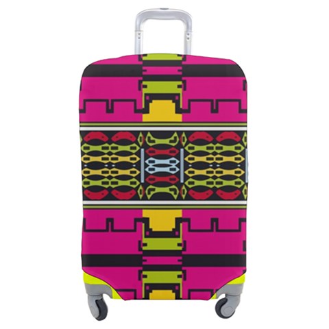 Pink yellow green shapes                                                   Luggage Cover (Medium) from ArtsNow.com