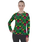 Rectangles on a green background                                                      Women s Pique Long Sleeve Tee