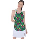 Rectangles on a green background                                                       Racer Back Mesh Tank Top