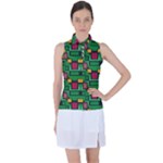 Rectangles on a green background                                                       Women?ˉs Sleeveless Polo