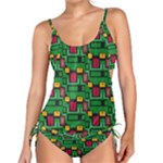 Rectangles on a green background                                                       Tankini Set