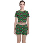 Rectangles on a green background                                                       Crop Top and Shorts Co-Ord Set