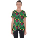 Rectangles on a green background                                                       Cut Out Side Drop Tee