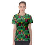 Rectangles on a green background                                                        Women s Sport Mesh Tee