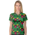 Rectangles on a green background                                                        V-Neck Sport Mesh Tee