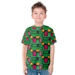 Rectangles on a green background                                                        Kid s Cotton Tee