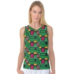Rectangles on a green background                                                        Women s Basketball Tank Top