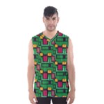 Rectangles on a green background                                                        Men s Basketball Tank Top