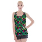 Rectangles on a green background                                                       Criss cross Back Tank Top