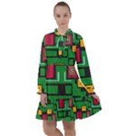 Rectangles on a green background                                                          All Frills Chiffon Dress