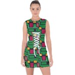 Rectangles on a green background                                                           Lace Up Front Bodycon Dress