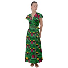 Flutter Sleeve Maxi Dress 