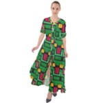 Rectangles on a green background                                                          Waist Tie Boho Maxi Dress