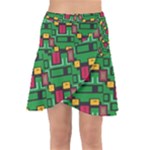 Rectangles on a green background                                                           Wrap Front Skirt