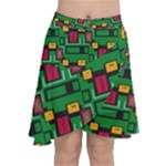 Rectangles on a green background                                                           Chiffon Wrap Front Skirt