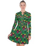 Rectangles on a green background                                                           Long Sleeve Panel Dress