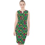 Rectangles on a green background                                                          Midi Bodycon Dress