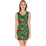 Rectangles on a green background                                                        Bodycon Dress