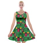 Rectangles on a green background                                                        Velvet Skater Dress