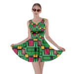 Rectangles on a green background                                                        Skater Dress