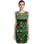 Rectangles on a green background                                                             Classic Sleeveless Midi Dress