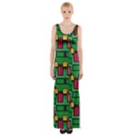 Rectangles on a green background                                                        Maxi Thigh Split Dress