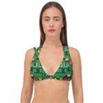 Rectangles on a green background                                                     Double Strap Halter Bikini Top