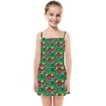 Rectangles on a green background                                                       Kids Summer Sun Dress