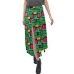 Rectangles on a green background                                                            Velour Split Maxi Skirt