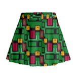 Rectangles on a green background                                                          Mini Flare Skirt
