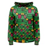 Rectangles on a green background                                                        Women s Pullover Hoodie
