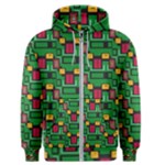 Rectangles on a green background                                                        Men s Zipper Hoodie