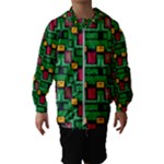 Rectangles on a green background                                                        Hooded Wind Breaker (Kids)