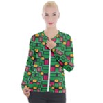 Rectangles on a green background                                                      Casual Zip Up Jacket
