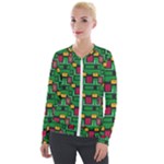 Rectangles on a green background                                                        Velour Zip Up Jacket
