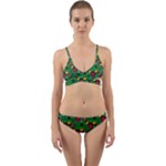 Rectangles on a green background                                                          Wrap Around Bikini Set