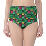 Rectangles on a green background                                                        High-Waist Bikini Bottoms