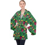Rectangles on a green background                                                        Velvet Kimono Robe
