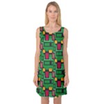 Rectangles on a green background                                                        Sleeveless Satin Nightdress