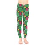 Rectangles on a green background                                                     Kids  Leggings