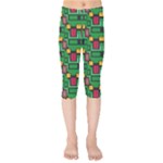 Rectangles on a green background                                                       Kids  Capri Leggings