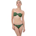 Rectangles on a green background                                                        Classic Bandeau Bikini Set
