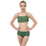 Rectangles on a green background                                                      Layered Top Bikini Set