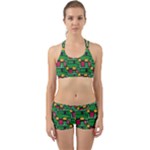 Rectangles on a green background                                                        Back Web Sports Bra Set